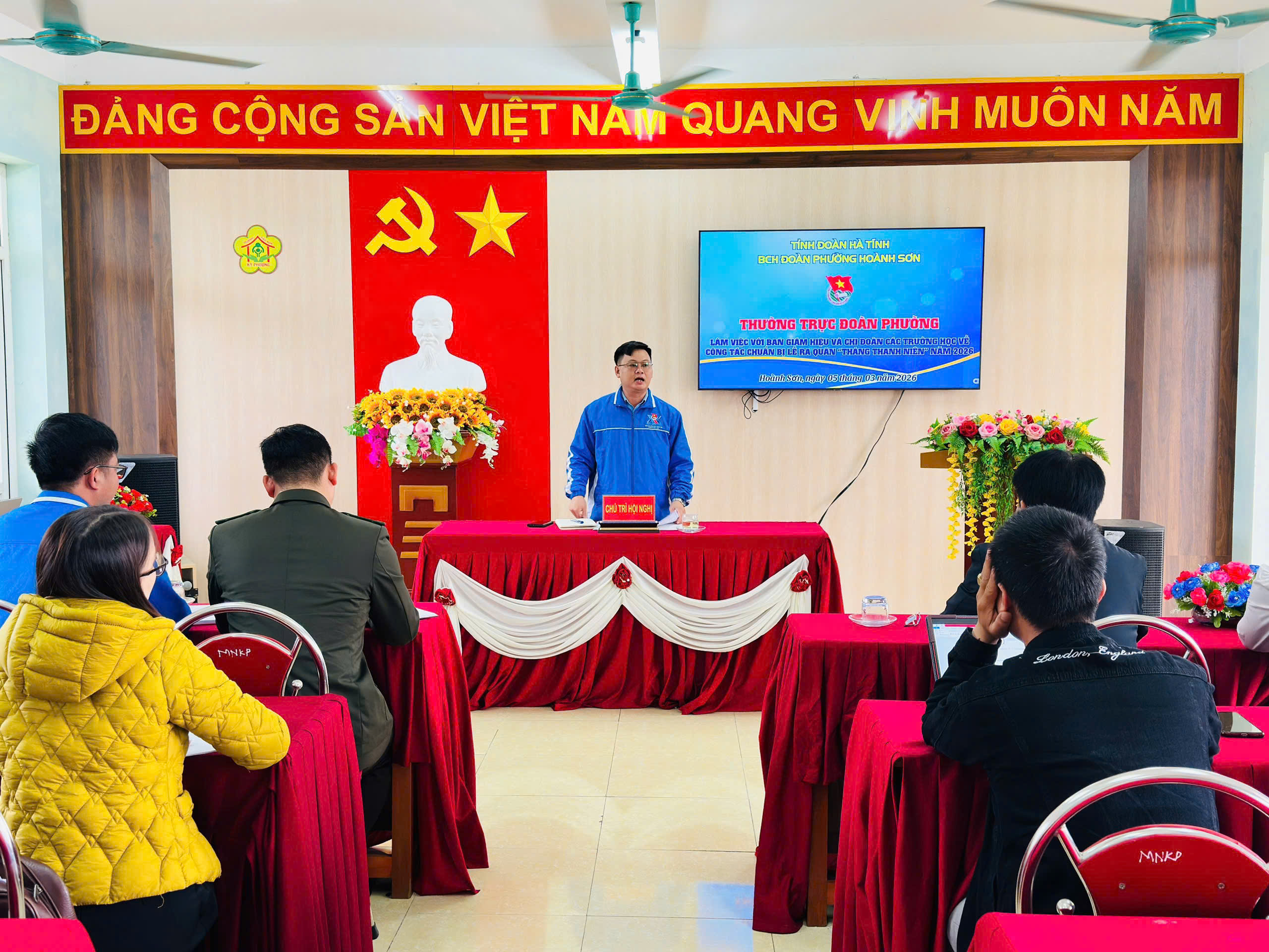 Thường trực Đoàn Thanh niên phường Hoành Sơn triển khai nhiệm vụ chuẩn bị Lễ phát động “Tháng Thanh niên” năm 2026