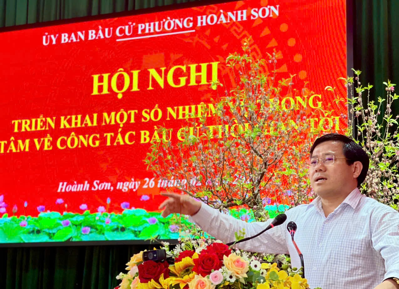 Ủy ban Bầu cử phường Hoành Sơn triển khai nhiệm vụ trọng tâm trước ngày bầu cử