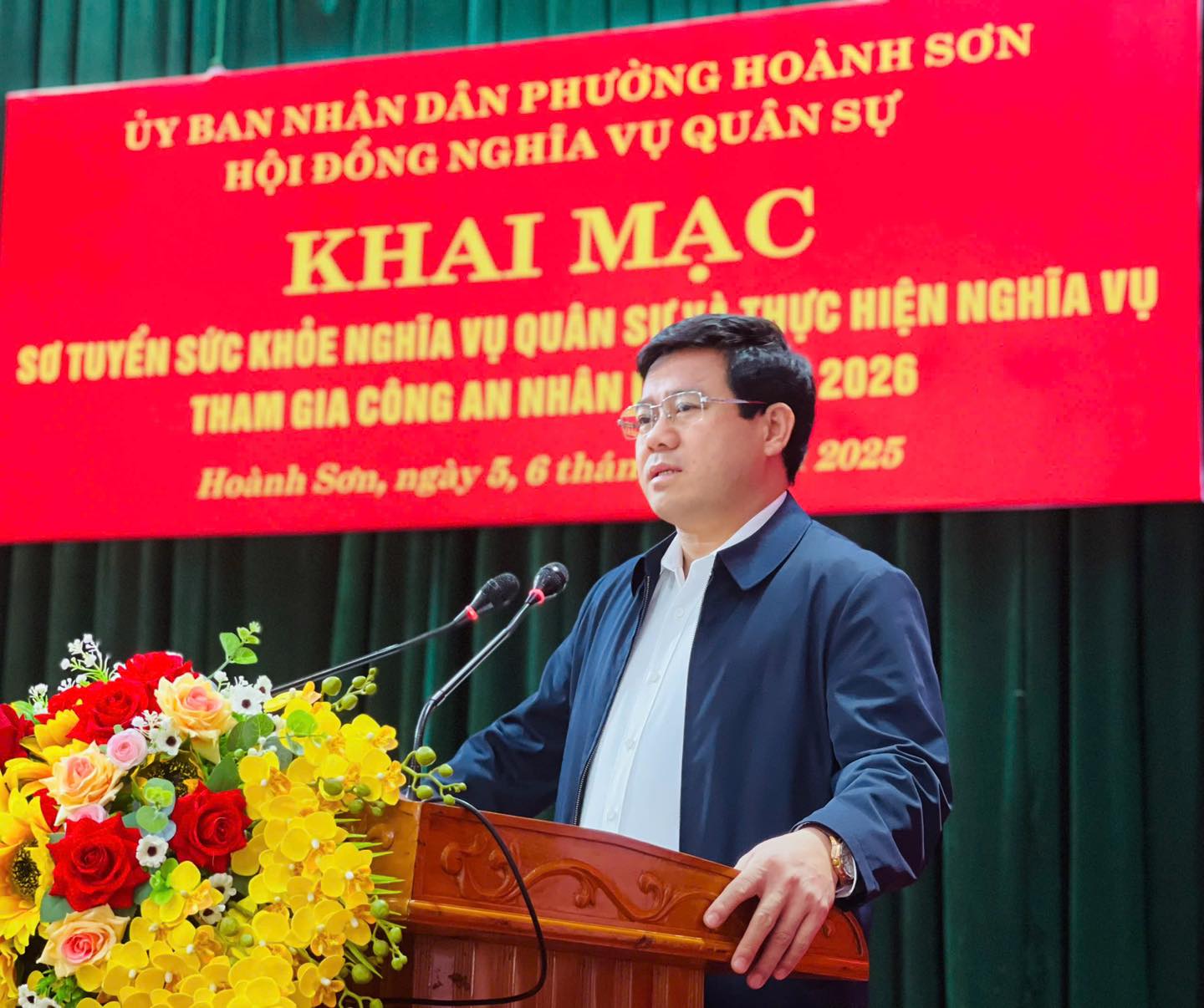 Thanh niên Hoành Sơn hăng hái tham gia sơ tuyển sức khỏe nghĩa vụ quân sự và công an Nhân dân năm 2026