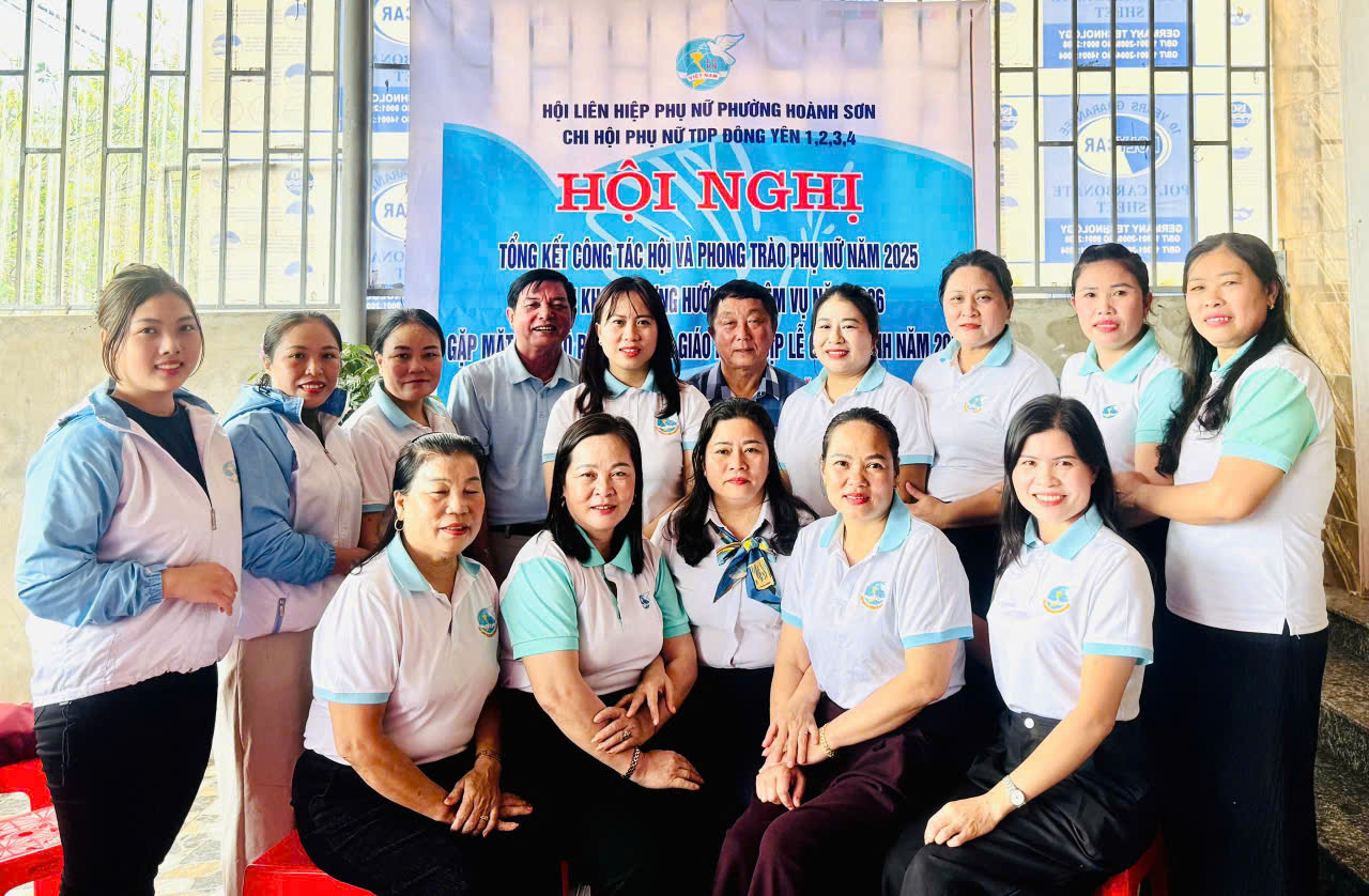 Hội LHPN phường Hoành Sơn chỉ đạo các Chi hội tổ chức Hội nghị tổng kết công tác Hội năm 2025, triển khai nhiệm vụ năm 2026