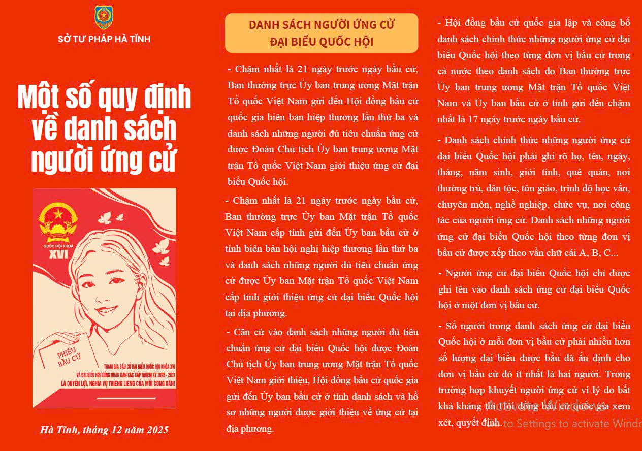 Một số quy định về danh sách người ứng cử