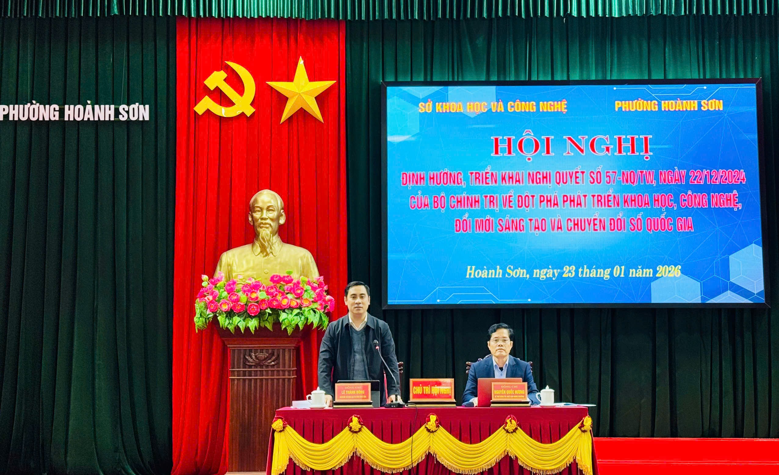 Sở Khoa học và Công nghệ tỉnh làm việc về công tác chuyển đổi số trên địa bàn phường Hoành Sơn