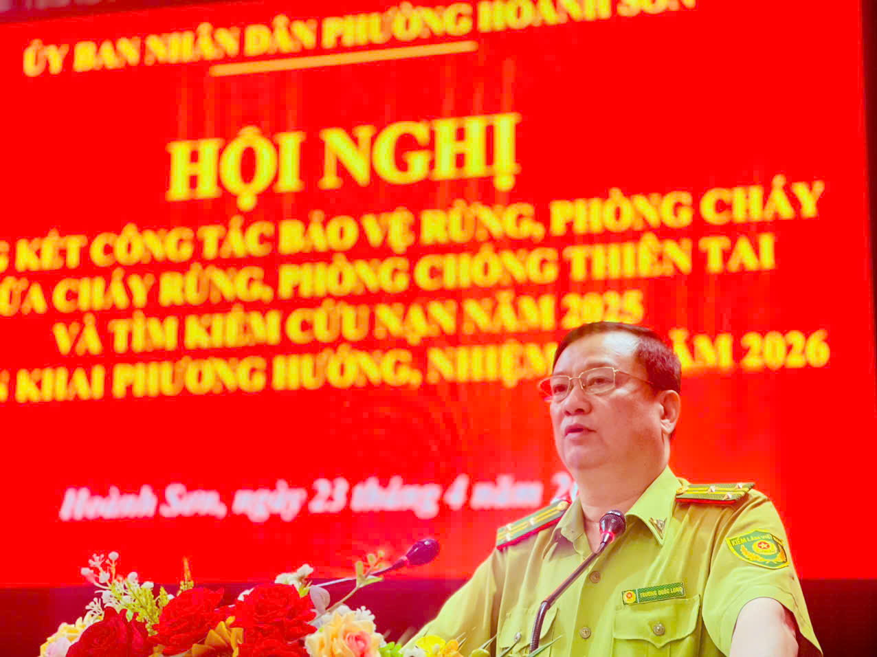 Hoành Sơn tổng kết công tác phòng, chống thiên tai; bảo vệ rừng, PCCCR năm 2025, triển khai nhiệm vụ năm 2026