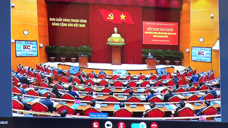 Phường Hoành Sơn kết nối Hội nghị toàn quốc tổng kết công tác phòng chống tham nhũng, lãng phí, tiêu cực nhiệm kỳ Đại hội XIII của Đảng