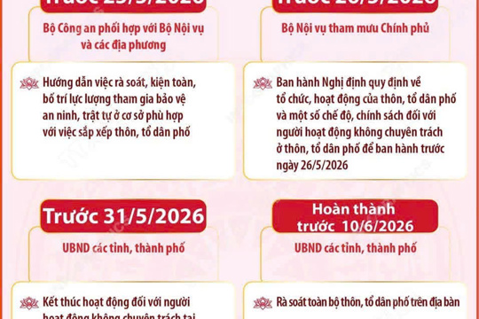 Hoàn thành phương án tổng thể sắp xếp thôn, tổ dân phố trước ngày 10/6