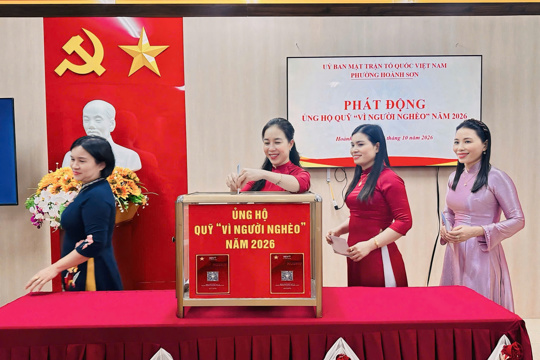 Các trường học trên địa bàn phường Hoành Sơn phát động ủng hộ Quỹ “Vì người nghèo” năm 2026