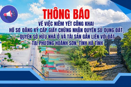 Công khai kết quả kiểm tra hồ sơ cấp Giấy CNQSD đất, quyền sở hữu tài sản gắn liền với đất tại TDP Tân Thành và TDP Quý Huệ