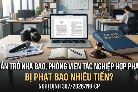 Mức phạt đối với hành vi cản trở nhà báo phóng viên tác nghiệp hợp pháp