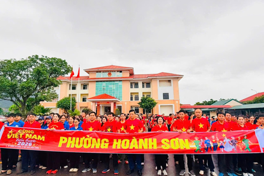 Phường Hoành Sơn hưởng ứng chương trình đi bộ “cùng việt nam tiến bước” năm 2026