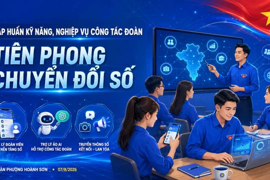 Đoàn phường Hoành Sơn tập huấn kỹ năng, nghiệp vụ, đẩy mạnh chuyển đổi số trong công tác đoàn