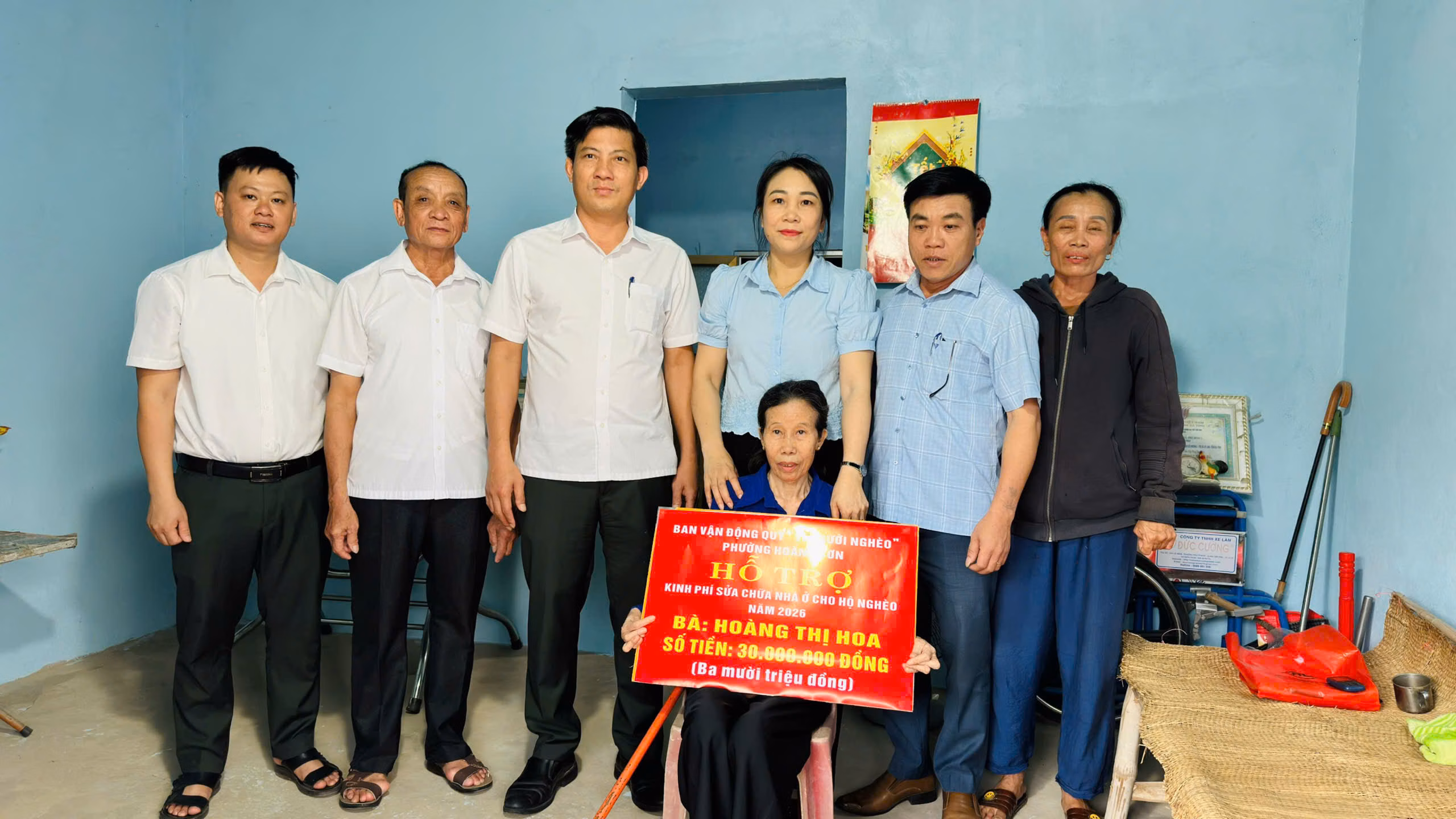 Phường Hoành Sơn trao hỗ trợ sửa chữa nhà ở cho hộ nghèo từ Quỹ “vì người nghèo” năm 2026 