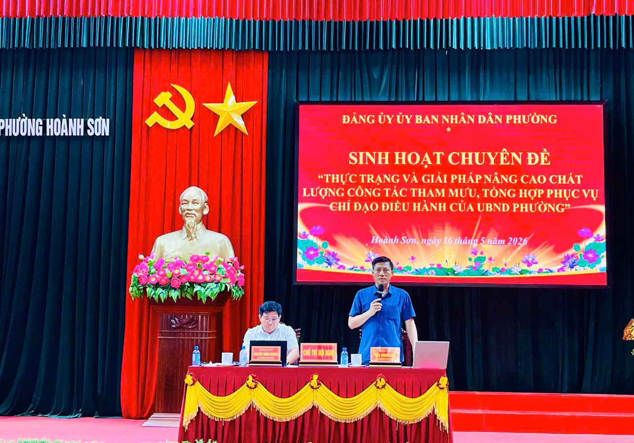 Đảng ủy UBND phường tổ chức sinh hoạt chuyên đề Nâng cao chất lượng công tác tham mưu, tổng hợp phục vụ chỉ đạo, điều hành của UBND phường