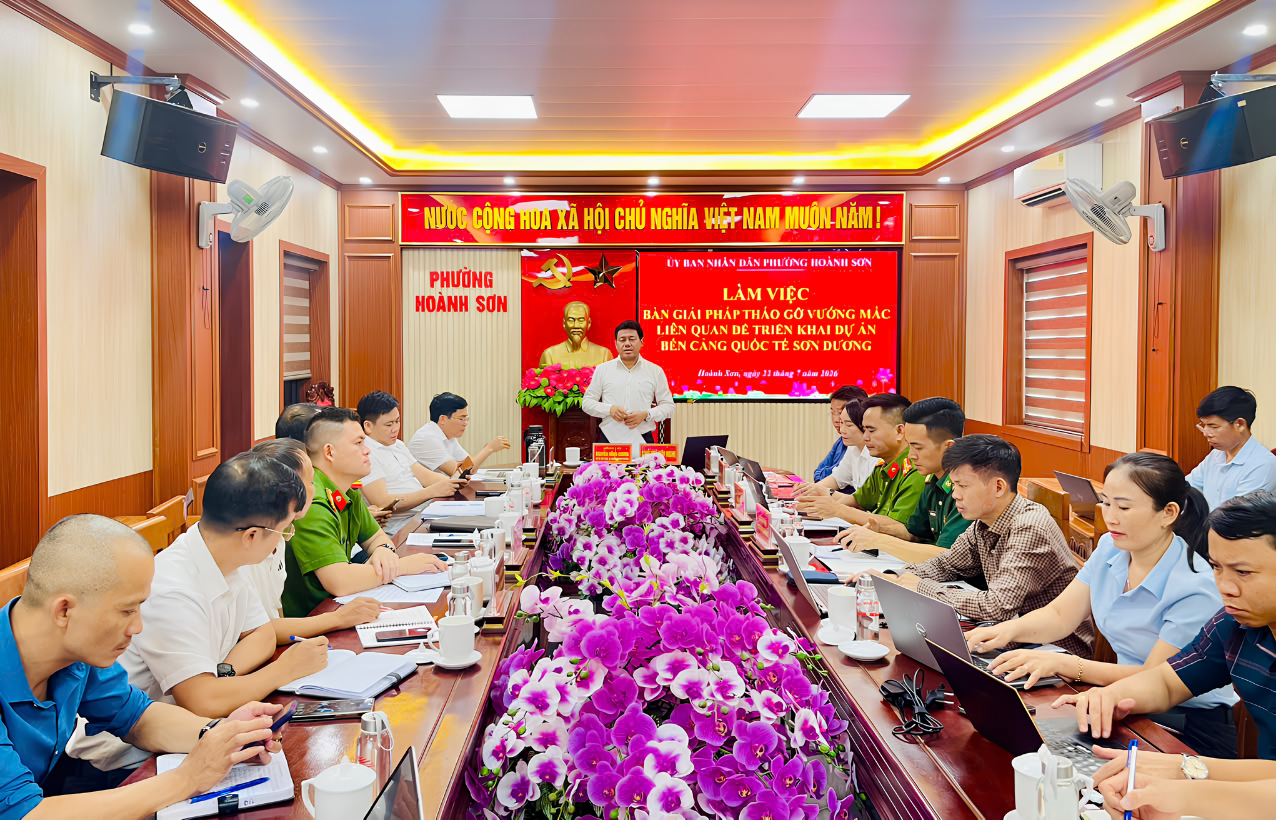 UBND phường Hoành Sơn bàn giải pháp tháo gỡ vướng mắc, đẩy nhanh triển khai Dự án Bến cảng quốc tế Sơn Dương