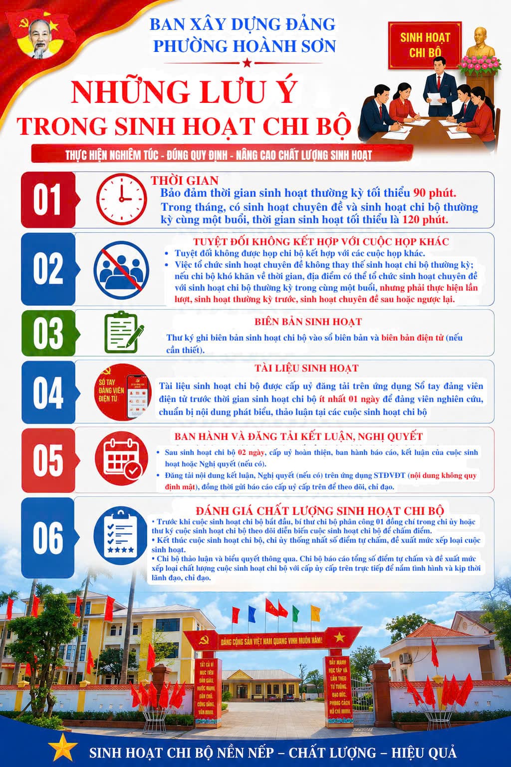 Những mốc thời gian cần lưu ý trong sinh hoạt chi bộ