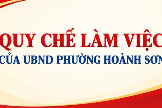 UBND phường Hoành Sơn ban hành Quy chế làm việc mới