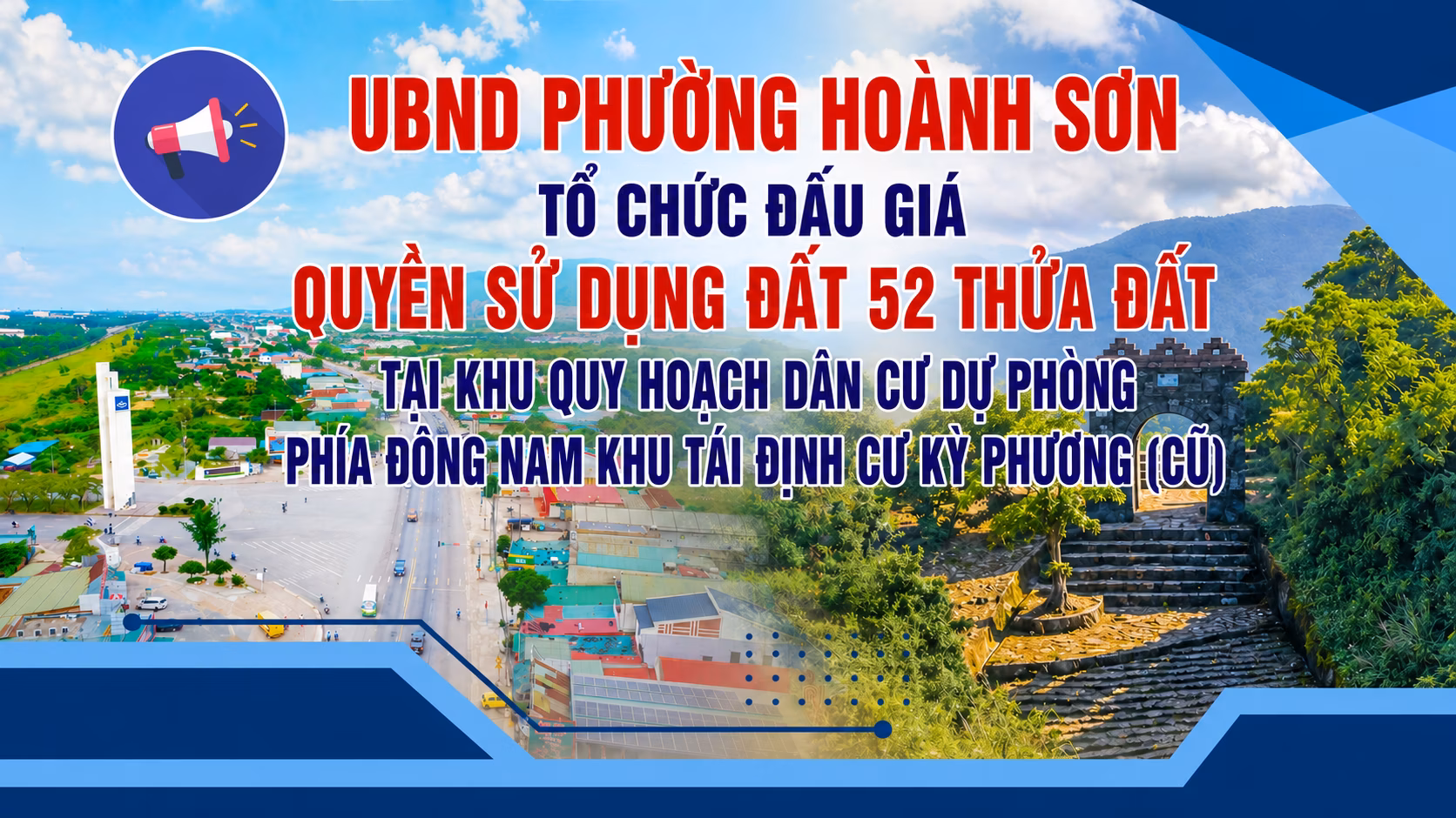 Thông báo đấu giá quyền sử dụng đất tại phường Hoành Sơn 