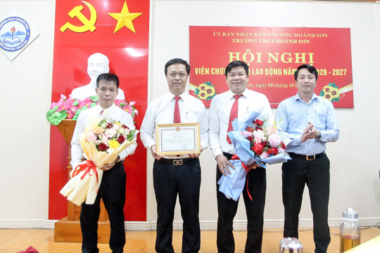 Trường Trung học cơ sở Hoành Sơn tổ chức Hội nghị viên chức và người lao động năm học 2026-2027 