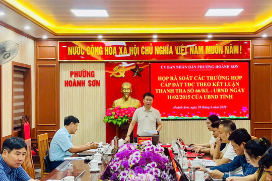 Tập trung tháo gỡ "nút thắt" kéo dài trong thực hiện Kết luận số 66 của UBND tỉnh trên địa bàn phường Hoành Sơn 