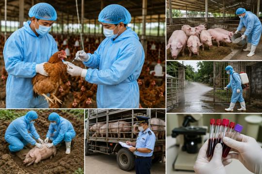 Kế hoạch phòng, chống bệnh Cúm gia cầm, Lở mồm long móng và Dịch tả lợn Châu Phi trên địa bàn, giai đoạn 2026 - 2030 