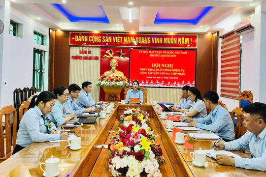 Ủy ban MTTQ Việt Nam phường Hoành Sơn triển khai, phân công nhiệm vụ công tác dân vận sau tiếp nhận