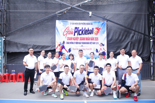 Phường Hoành Sơn khai mạc Giải Pickleball doanh nghiệp, doanh nhân năm 2026 chào mừng Ngày Doanh nhân Việt Nam 13/10