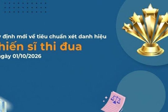 Từ ngày 01/10/2026, tỷ lệ xét tặng danh hiệu Chiến sĩ thi đua cơ sở không quá 10%