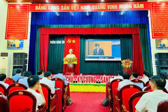 Phường Hoành Sơn tham dự Hội nghị trực tuyến toàn quốc sơ kết 01 năm vận hành mô hình tổ chức tổng thể của hệ thống chính trị và mô hình chính quyền 3 cấp