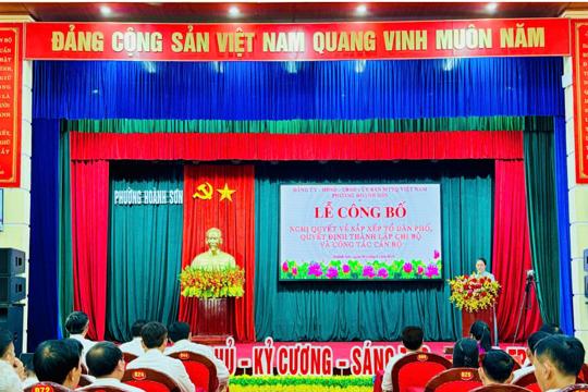 Phường Hoành Sơn công bố Nghị quyết, Quyết định về sắp xếp tổ dân phố