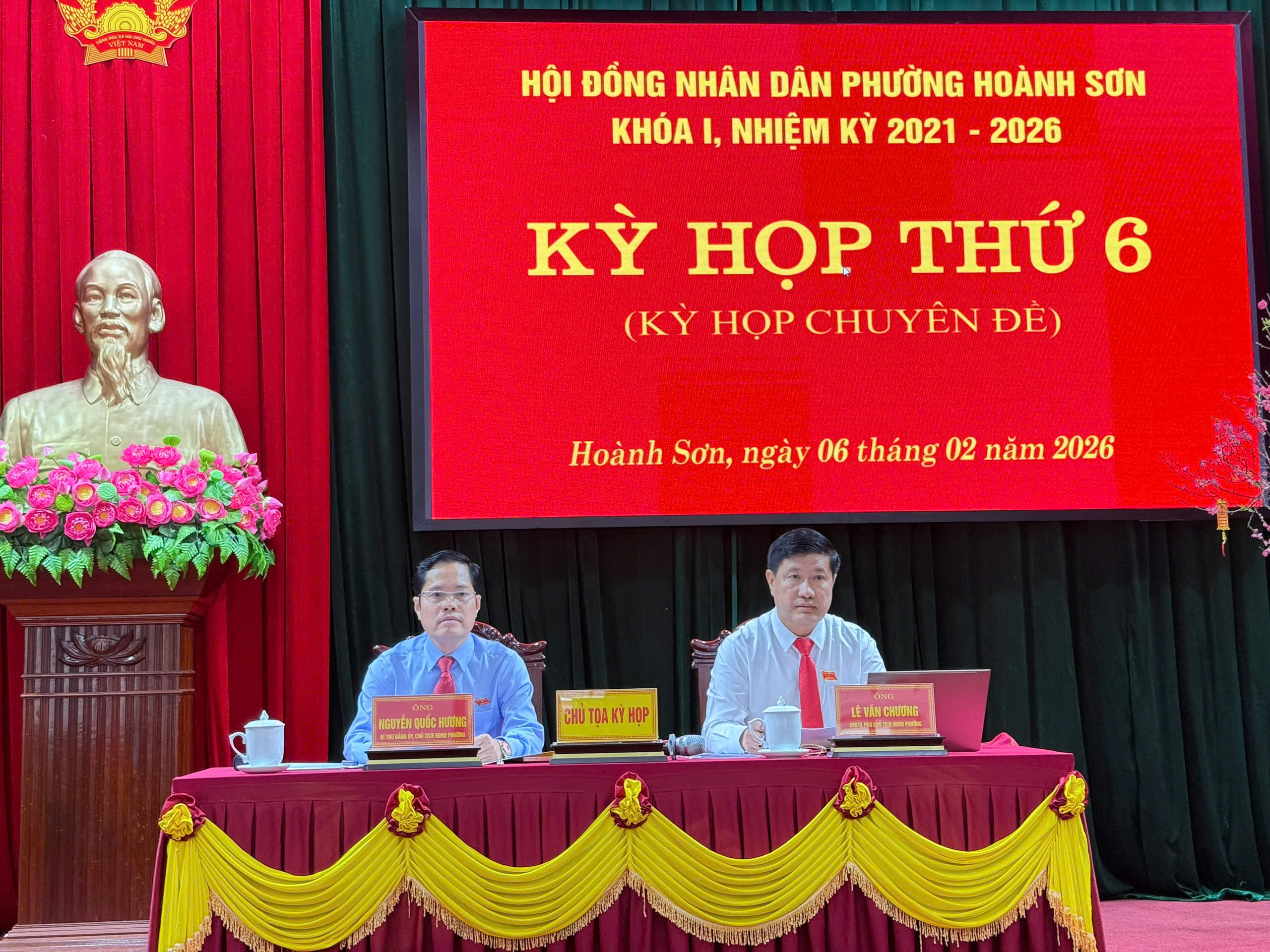 Kỳ họp thứ 6 (kỳ họp chuyên đề) HĐND phường Hoành Sơn khoá I, nhiệm kỳ 2021-2026. 